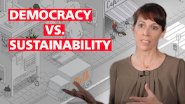 flashMOOCs University of Bern, Thumbnail to the video "Democracy vs. Sustainability"